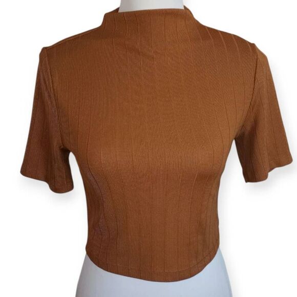 FOREVER 21 BROWN CROP TOP SZ.L EUC - Picture 2 of 5